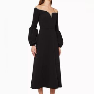 Self portrait black midi dress NWT size 10